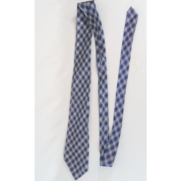 Polo University By Ralph Lauren Mens Neck Tie Blue White Plaid - Picture 2 of 5